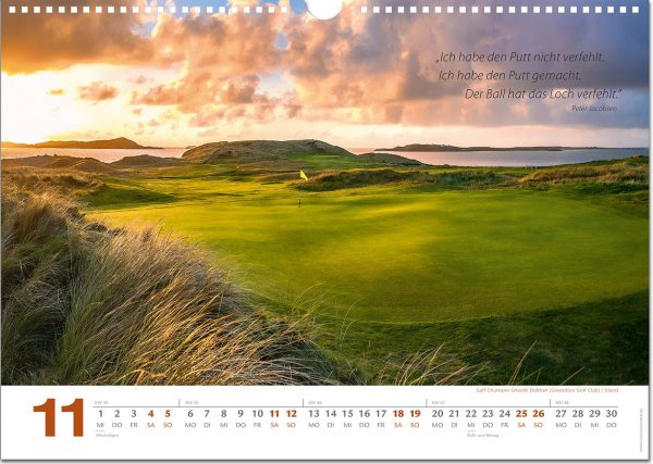 Golf Zitate Kalender 2023 Par Verlag Golfkalender