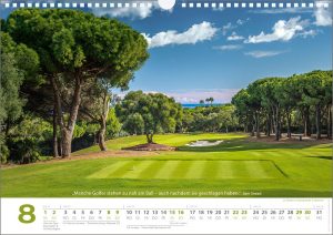 Golf Zitate Kalender 2026 – August – Manche Golfer stehen zu nah am Ball …