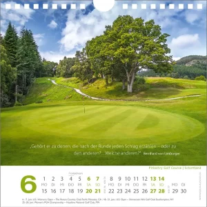 Golf Zitate Mini Kalender 2026 – Juni – Gehört er zu denen, die nach der Runde jeden Schlag erzählen …
