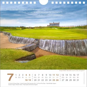 Golf Zitate Mini Kalender 2026 – Juli – Ein großartiger Schlag ist, wenn du wagst und gewinnst …