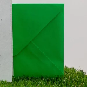 Umschlag grün - Golf Weihnachtskarte Golf Cart auf Blumensamenpapier