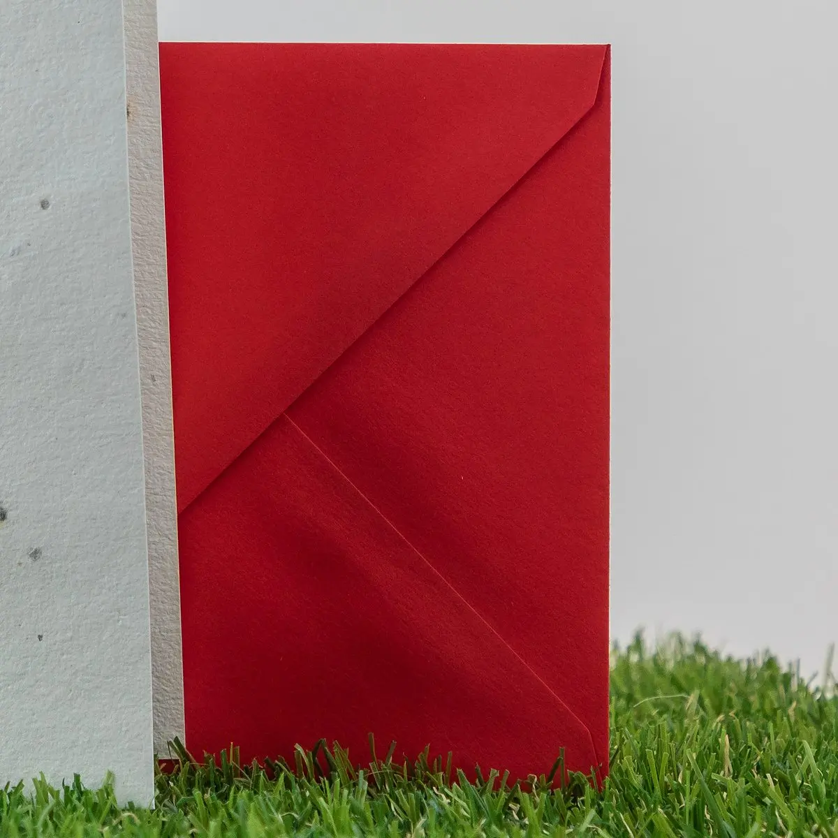 Umschlag rot - Golf Weihnachtskarte Golf Cart auf Blumensamenpapier